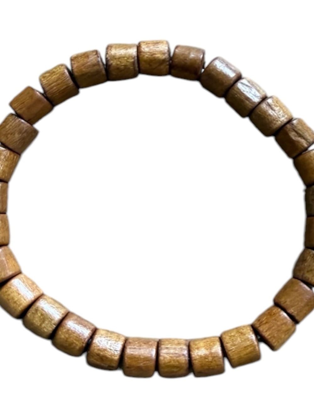 Wooden Bead Stretch Bracelet - Brown